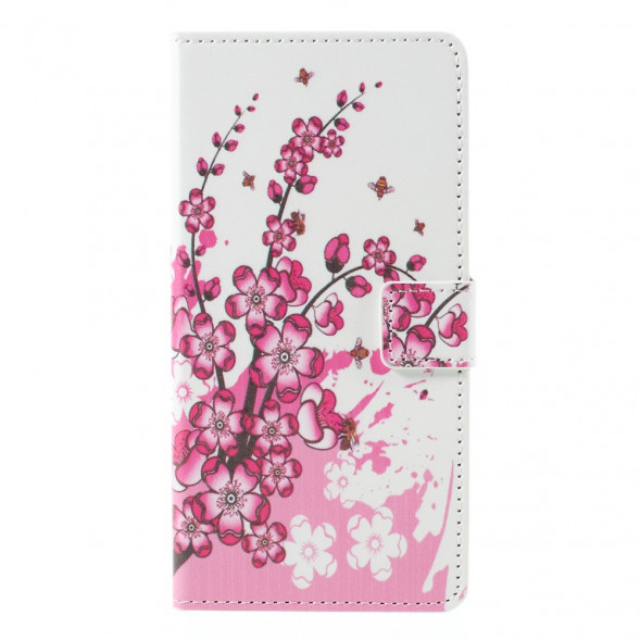 Чехол книжка с рисунком для Microsoft Lumia 850 (Сакура)