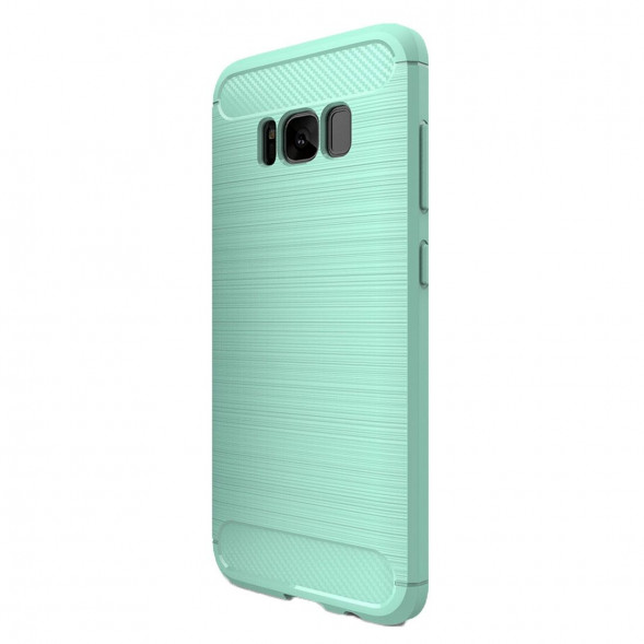 Чехол накладка Carbon Fibre для Samsung Galaxy S8 (зеленый)