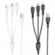 Кабель зарядки Borofone BX66 Wide way 3 в 1 Lightning, MicroUSB, Type-C, 2.4A, 1м (белый)