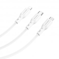 Кабель зарядки Borofone BX66 Wide way 3 в 1 Lightning, MicroUSB, Type-C, 2.4A, 1м (белый)