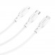 Кабель зарядки Borofone BX66 Wide way 3 в 1 Lightning, MicroUSB, Type-C, 2.4A, 1м (белый)