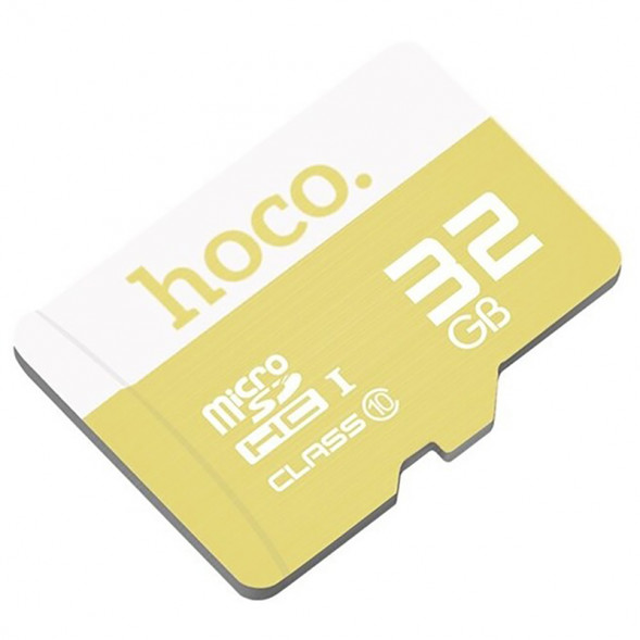 Карта памяти MicroSD 32 ГБ Hoco Class 10 Микро СД флешка для телефона, смартфона (Желтый)