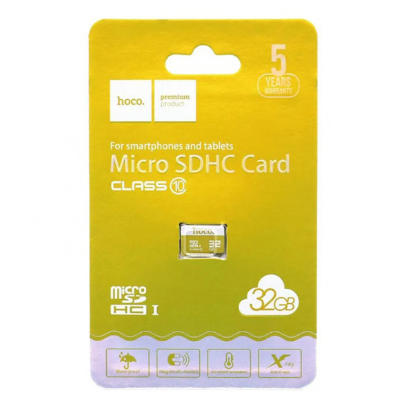 Карта памяти MicroSD 32 ГБ Hoco Class 10 Микро СД флешка для телефона, смартфона (Желтый)