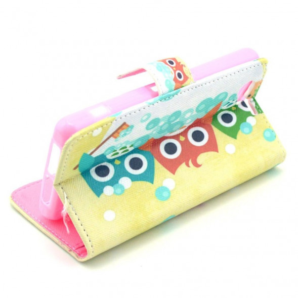 Чехол книжка с рисунком для Sony Xperia Z1 Compact D5503 (Три совы)