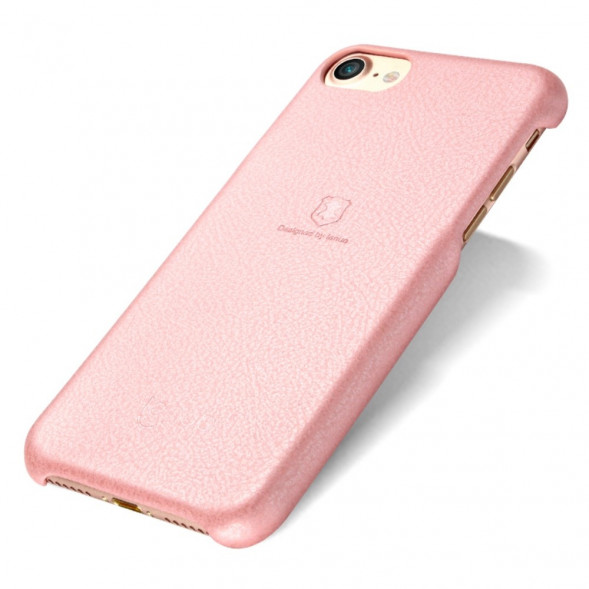 Кожаный чехол - накладка LENUO для iPhone 7 (Розовый)