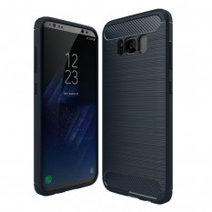 Чехол накладка Carbon Fibre для Samsung Galaxy S8 (синий)