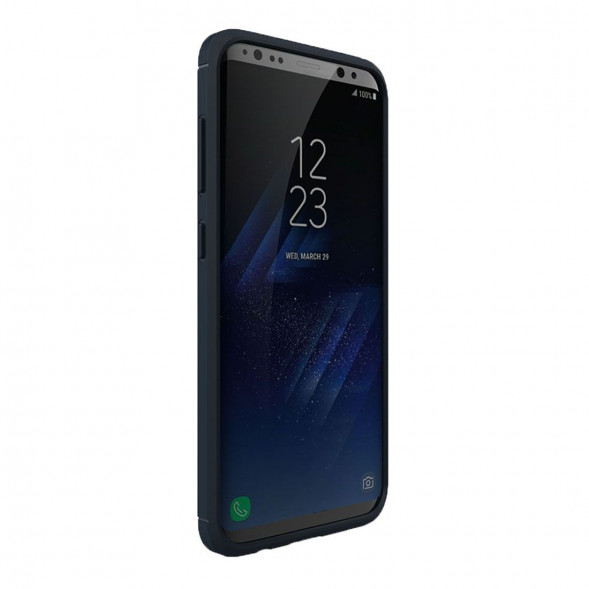 Чехол накладка Carbon Fibre для Samsung Galaxy S8 (синий)