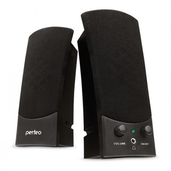 Компьютерные колонки 2.0 Perfeo UNO PF-210 AUX (Черный)