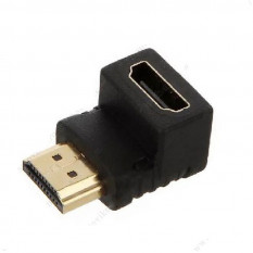 Переходник HDMI - HDMI(f) OLTO CHM-90 плоский пластик боковой (чёрный)