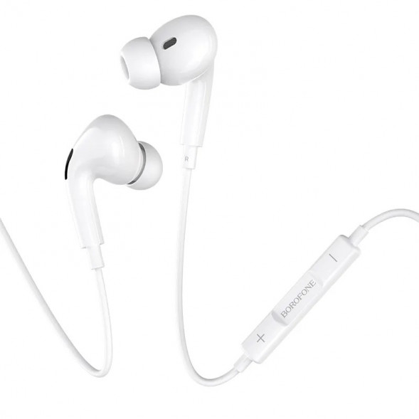 Проводные наушники Borofone BM80-Pro со штекерjv Type-C, микрофоном, длина 1.2 м (белые)