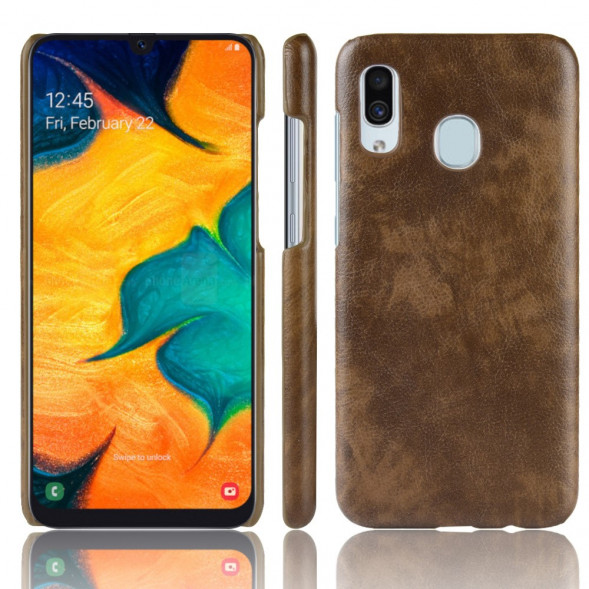 Чехол под кожу для Samsung Galaxy A30, A20 (коричневый)