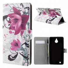Чехол книжка с рисунком для Microsoft Lumia 850 (Цветок)