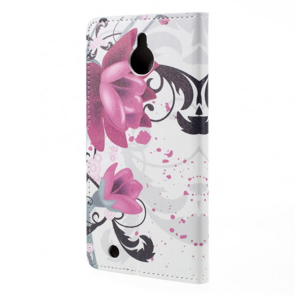 Чехол книжка с рисунком для Microsoft Lumia 850 (Цветок)