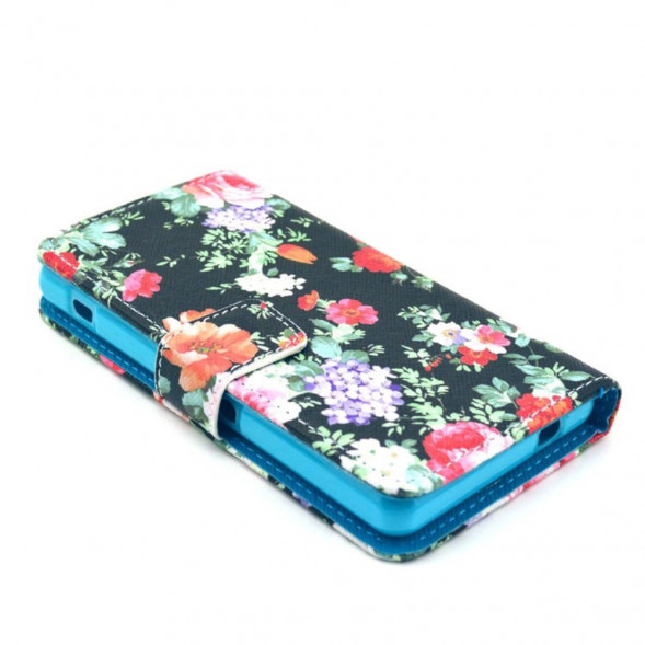 Чехол книжка с рисунком для Sony Xperia Z1 Compact D5503 (Цветы)