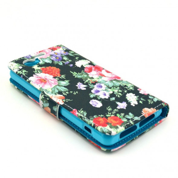 Чехол книжка с рисунком для Sony Xperia Z1 Compact D5503 (Цветы)