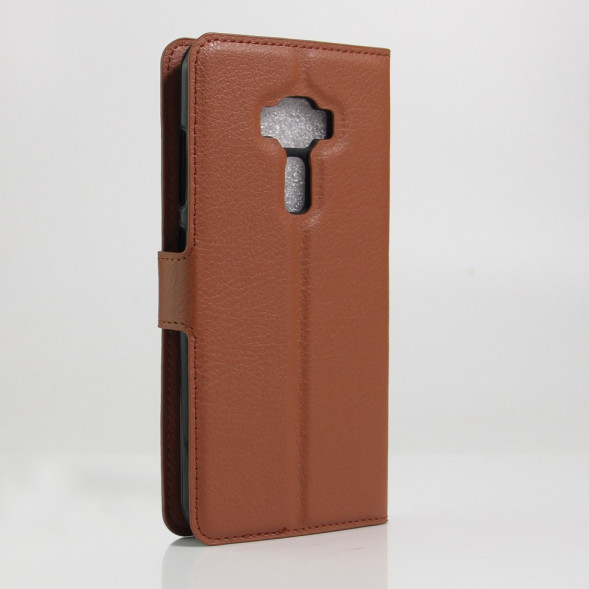 Чехол книжка с визитницей для Asus Zenfone 3 ZE552KL (Коричневый)