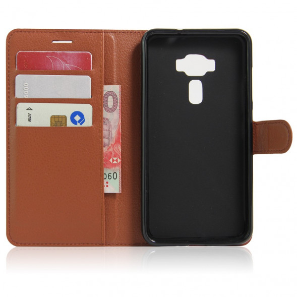 Чехол книжка с визитницей для Asus Zenfone 3 ZE552KL (Коричневый)