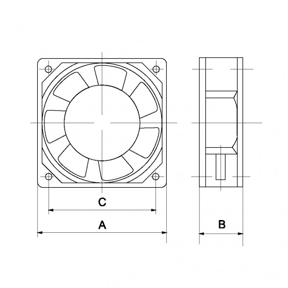RQA 12038HST 220VAC Вентилятор 120х120мм