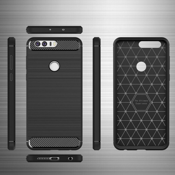 Чехол накладка Carbon Fibre для Huawei Honor 8 (зеленый)