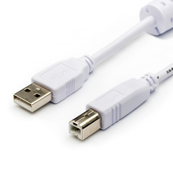 Кабель для принтера USB - USB B Atcom АТ8099 3.0м круглый (белый)