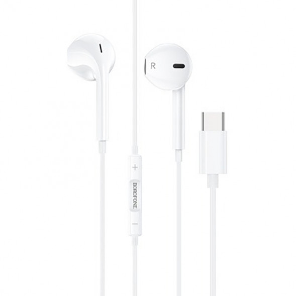 Проводные наушники Type-C Borofone BM80 Max с микрофоном, длина 1.2 м (белые)