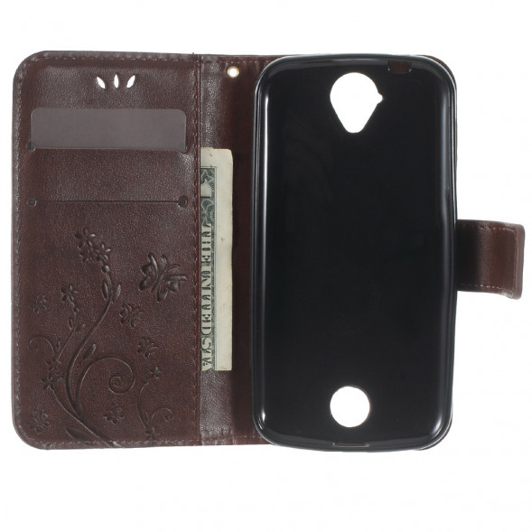 Чехол книжка с визтницей и ремешком для Acer Liquid Z330, Z320 (Коричневый)