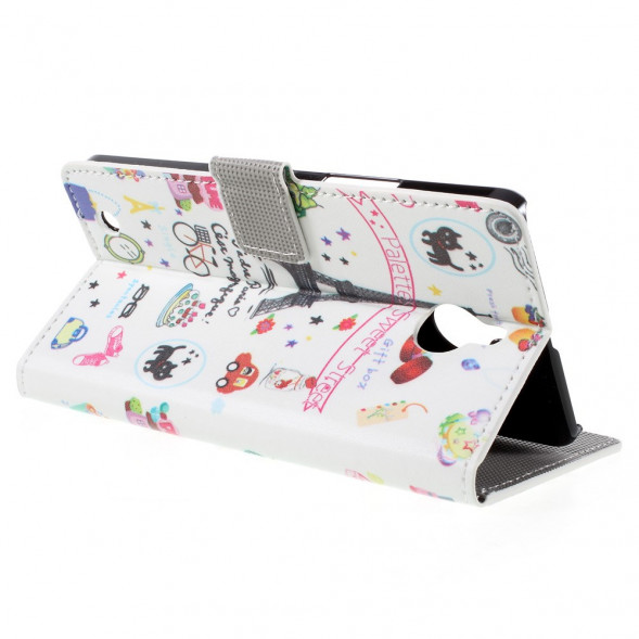 Чехол книжка с рисунком для Microsoft Lumia 850 (Эйфелева башня)