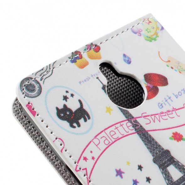 Чехол книжка с рисунком для Microsoft Lumia 850 (Эйфелева башня)