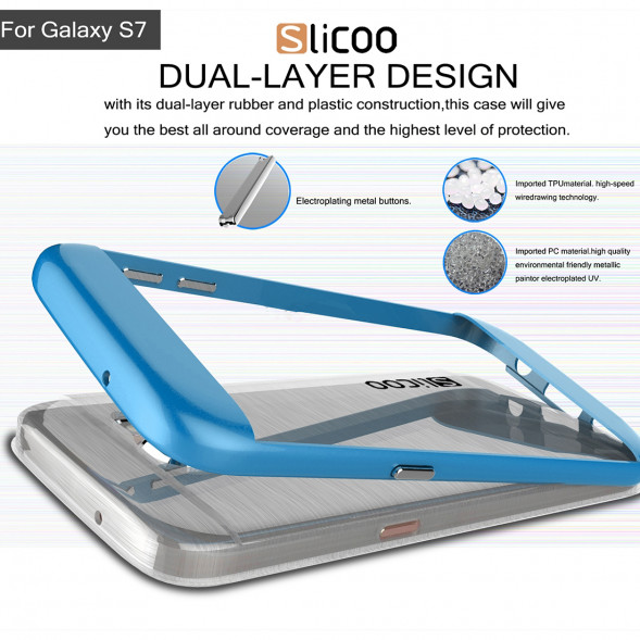 Чехол накладка Slicoo для Samsung Galaxy S7 (SM-G930) (Голубой)