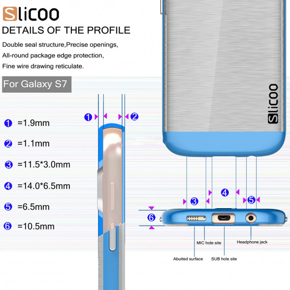 Чехол накладка Slicoo для Samsung Galaxy S7 (SM-G930) (Голубой)