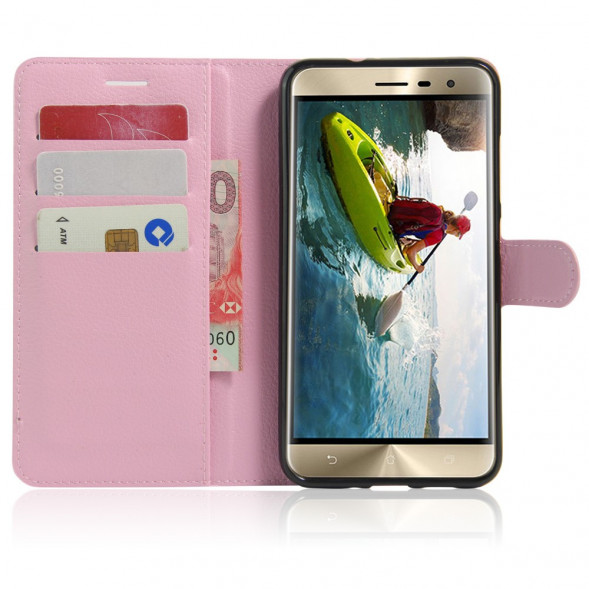 Чехол книжка с визитницей для Asus Zenfone 3 ZE552KL (Розовый)