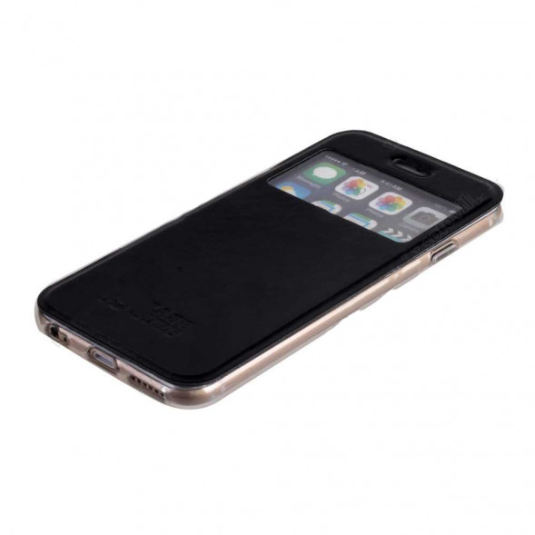 Чехол-книжка с окном информации CaseGuru для iPhone 6/6S (черный)