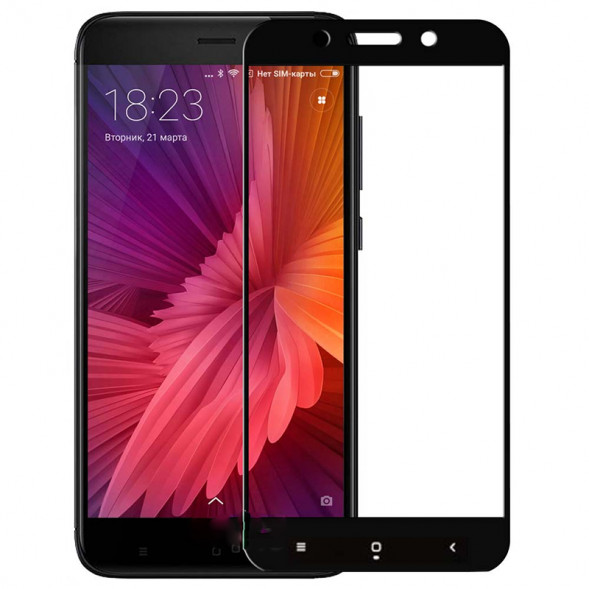 Защитное стекло для Xiaomi Redmi 4X с рамкой (черный)