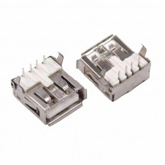 USBA-1J (SZC) (2 штуки) Разъем USB Типа A USB 2.0 гнездо 4 вывод(-ов) прямой угол