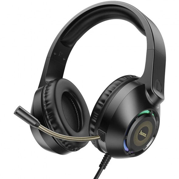 Наушники игровые HOCO W108 Sue 3.5 мм+USB, 2м, накладная, громкость +/- (черный)