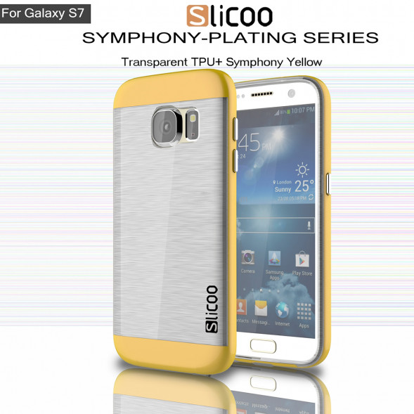 Чехол накладка Slicoo для Samsung Galaxy S7 (SM-G930) (Желтый)