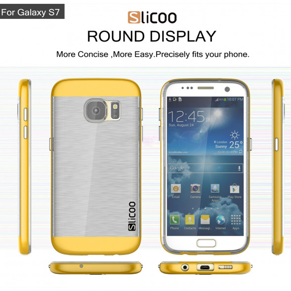 Чехол накладка Slicoo для Samsung Galaxy S7 (SM-G930) (Желтый)