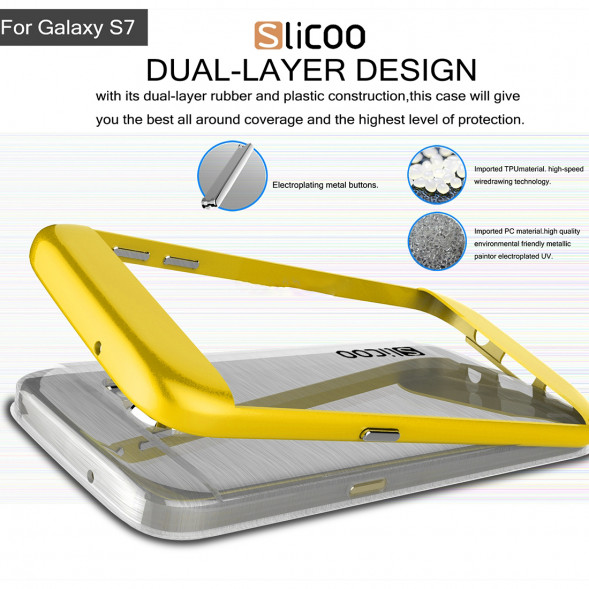 Чехол накладка Slicoo для Samsung Galaxy S7 (SM-G930) (Желтый)