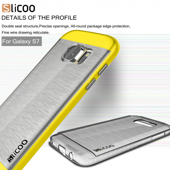 Чехол накладка Slicoo для Samsung Galaxy S7 (SM-G930) (Желтый)