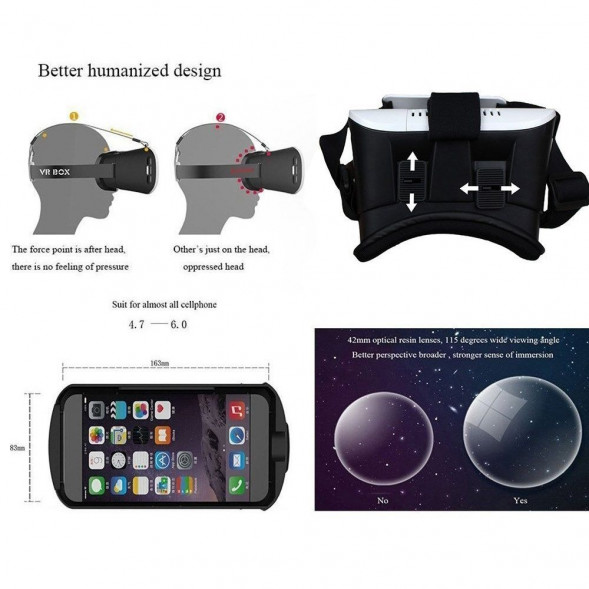 Очки виртуальной реальности 3D VR BOX (для смартфонов от 4,7 до 6)
