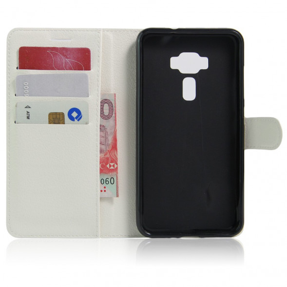 Чехол книжка с визитницей для Asus Zenfone 3 ZE552KL (Белый)