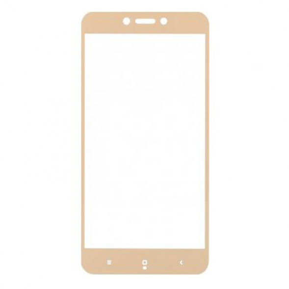 Защитное стекло для Xiaomi Redmi 4X с рамкой (золото)