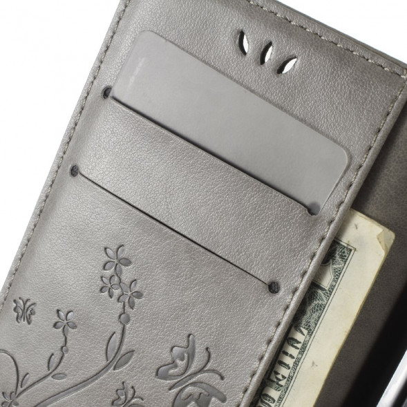 Чехол книжка с визтницей и ремешком для Acer Liquid Z330, Z320 (Серый)