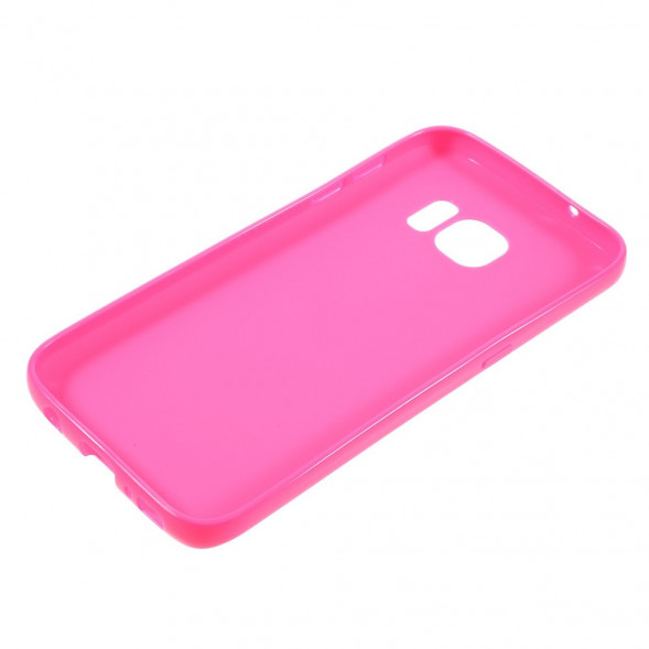 TPU Мягкий чехол накладка для Samsung Galaxy S7 (SM-G930) (Малиновый)