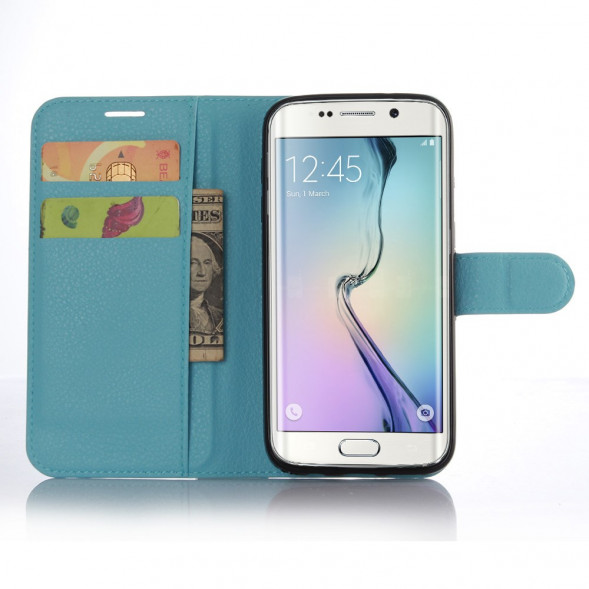 Чехол книжка с визитницей для Samsung Galaxy S7 Edge G935 (Голубой)