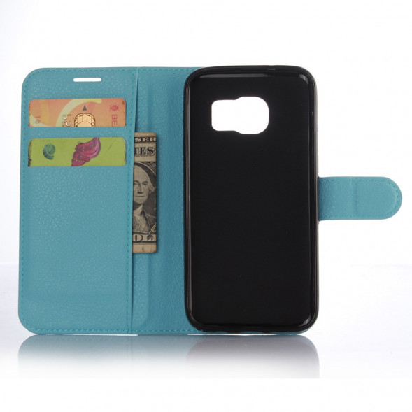 Чехол книжка с визитницей для Samsung Galaxy S7 Edge G935 (Голубой)