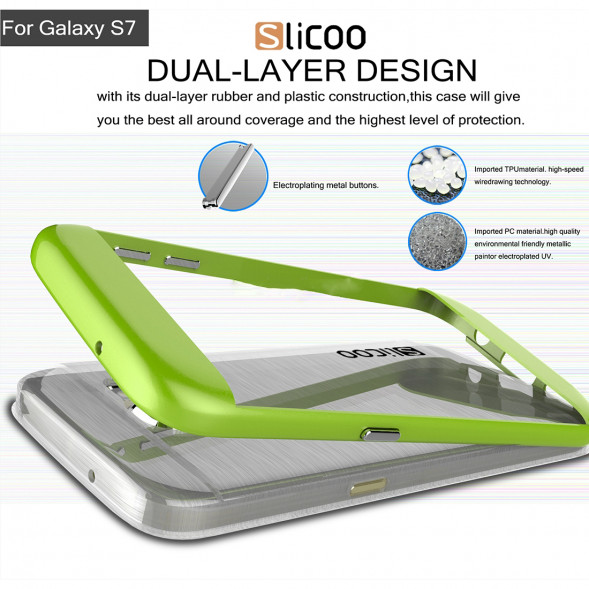 Чехол накладка Slicoo для Samsung Galaxy S7 (SM-G930) (Зеленый)