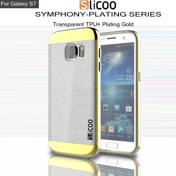 Чехол накладка Slicoo для Samsung Galaxy S7 (SM-G930) (Золотистый)