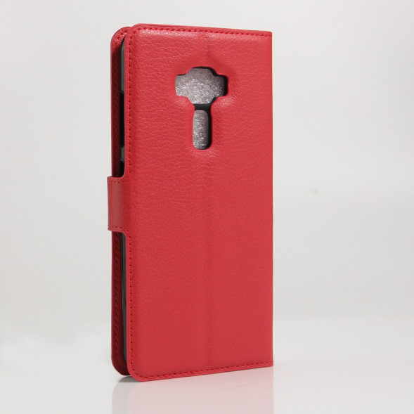 Чехол книжка с визитницей для Asus Zenfone 3 ZE552KL (Красный)
