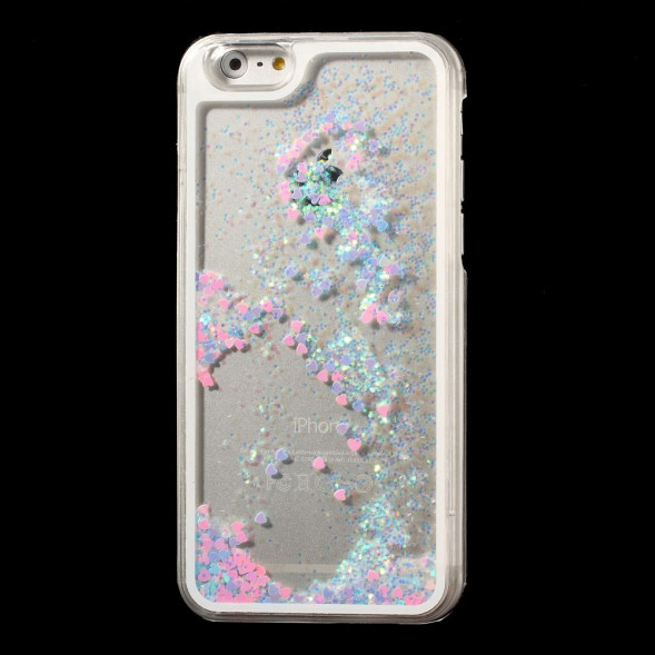 Пластиковый чехол с блесками для iPhone 6 / 6s (разноцветный)